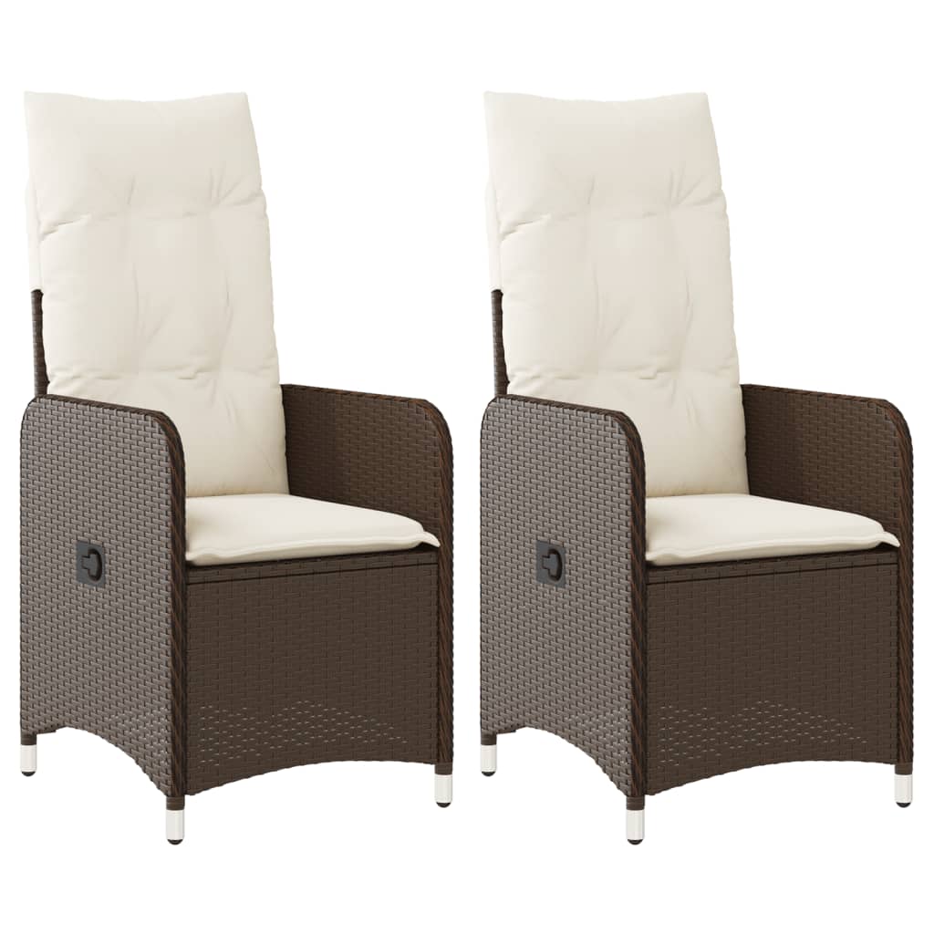 Reclining Garden Chair Set of 2 Brown