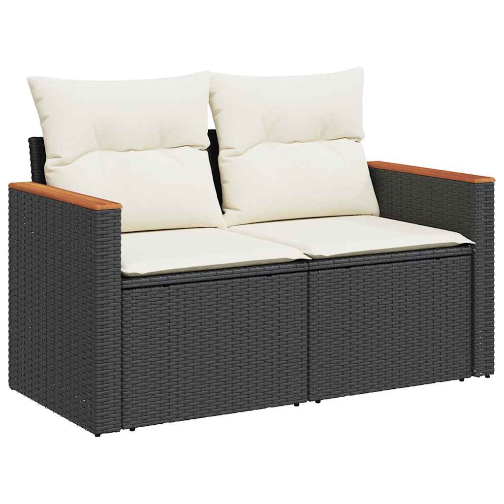 Garden Sofa Black and Cream White