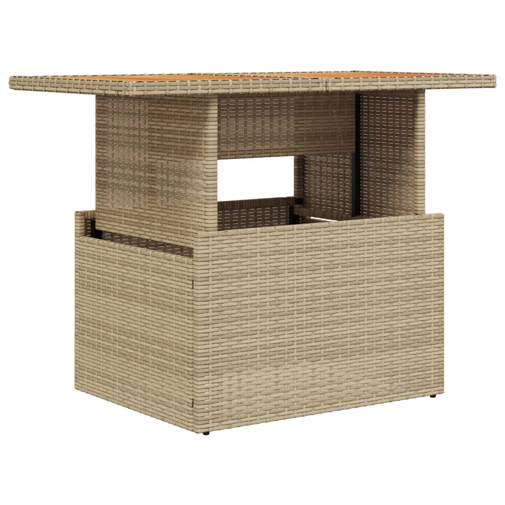 Garden Table Beige PE rattan 39.4 in x 21.7 in x 28.7 in