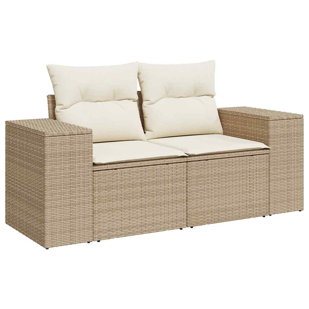 Garden Sofa Beige Poly Rattan Large Modular Garden Sofa