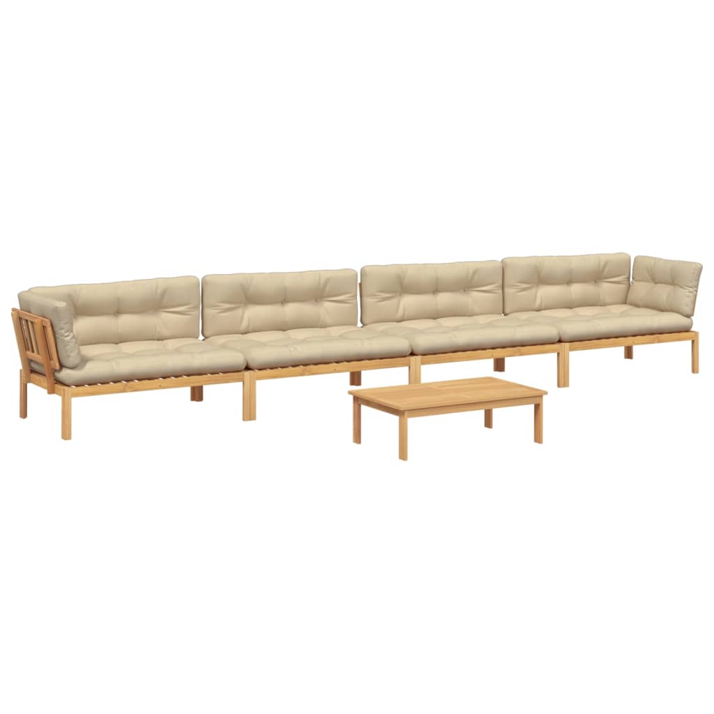 Pallet Sofa Set Brown Solid acacia wood Large Seats Many