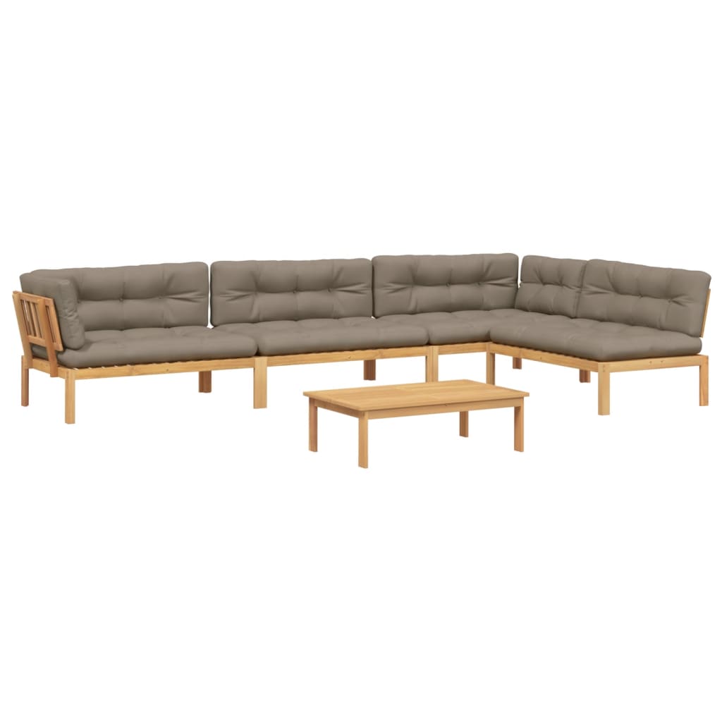 Pallet Sofa Set Solid Acacia Wood Solid Acacia Wood, Polyester