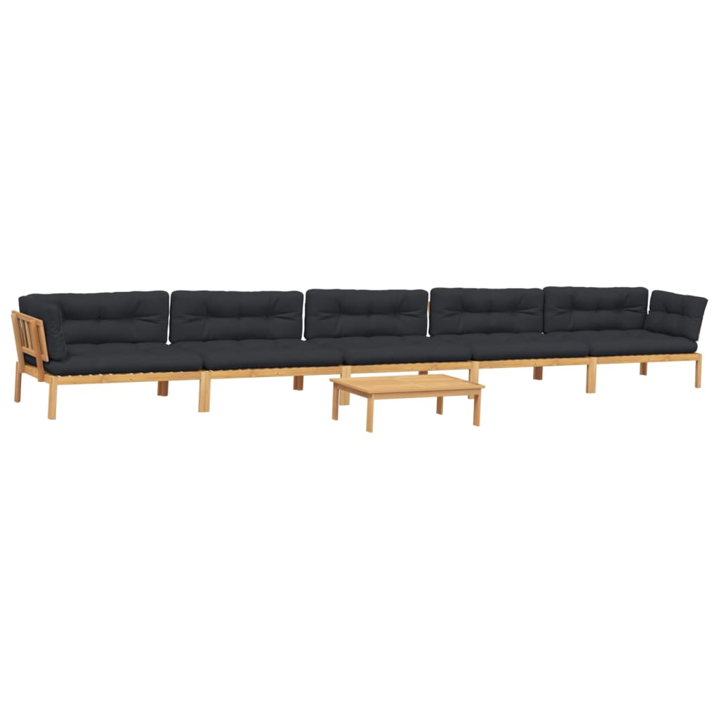 Pallet Sofa Set Natural Wood Solid Acacia Wood Large Modular