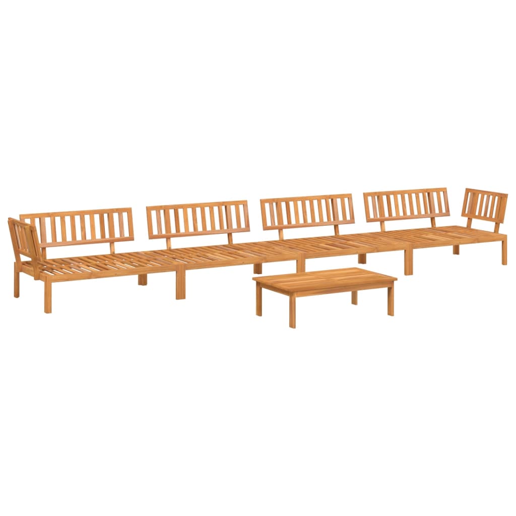 Pallet Sofa Set Natural wood Solid acacia wood Large Modular
