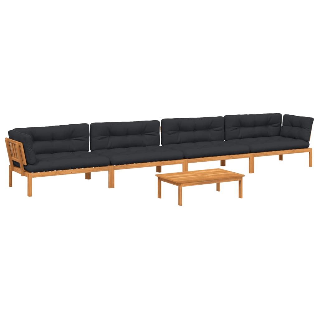 Patio Pallet Sofa Set Natural wood and black