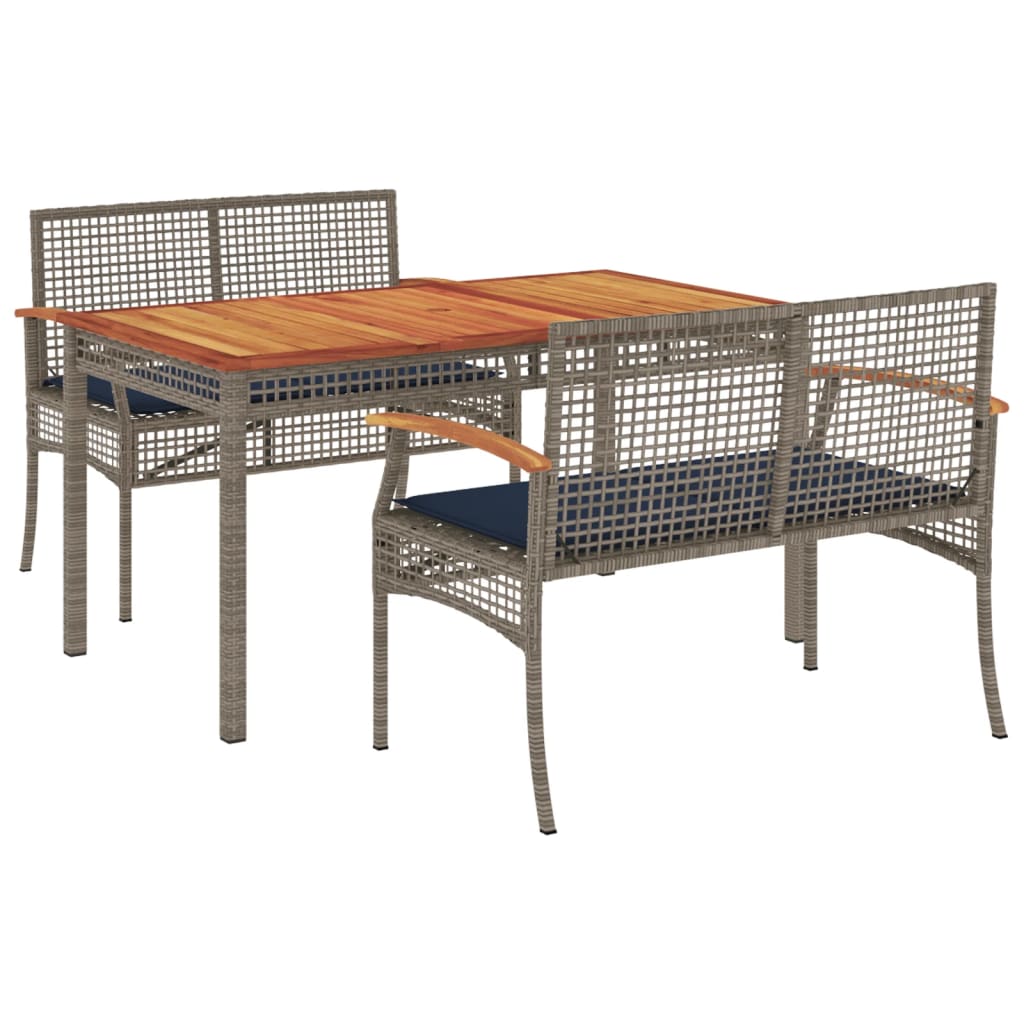 Patio Dining Set Set of 4 Gray, Navy Blue