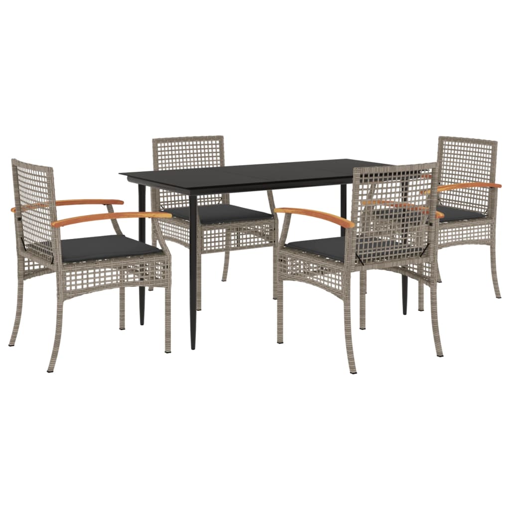 Garden Dining Set Grey, Black, Dark Grey