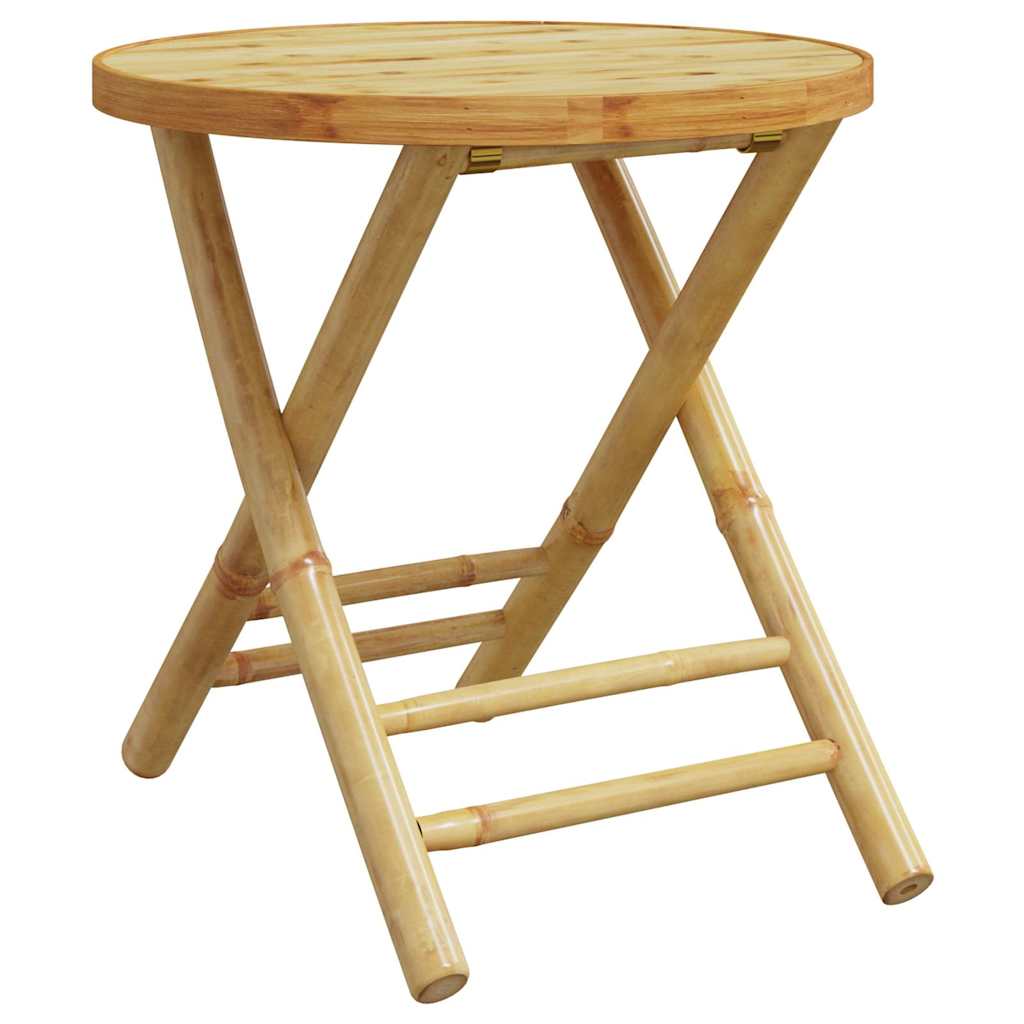 Garden Table Natural Bamboo Bamboo 17.7 in Diameter Foldable
