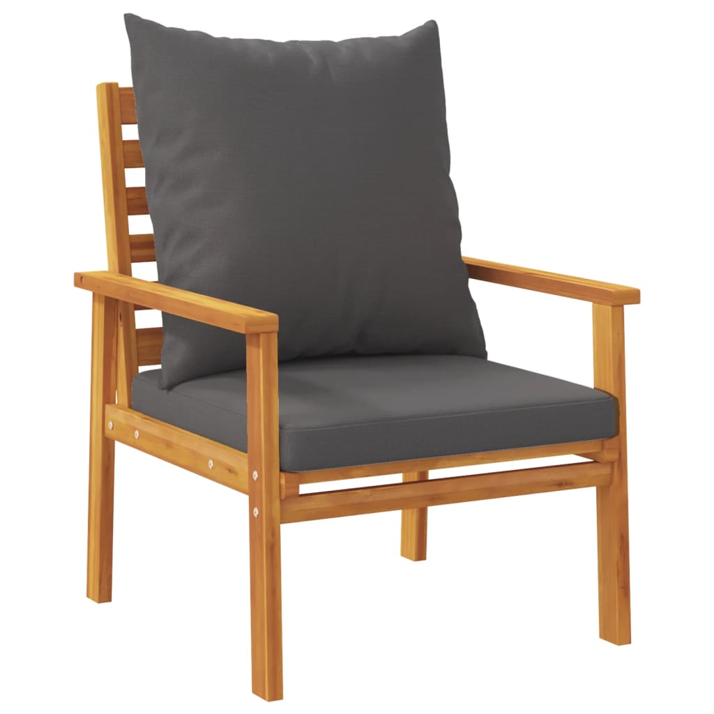 Sofa Chair Dark grey Solid acacia wood Modern