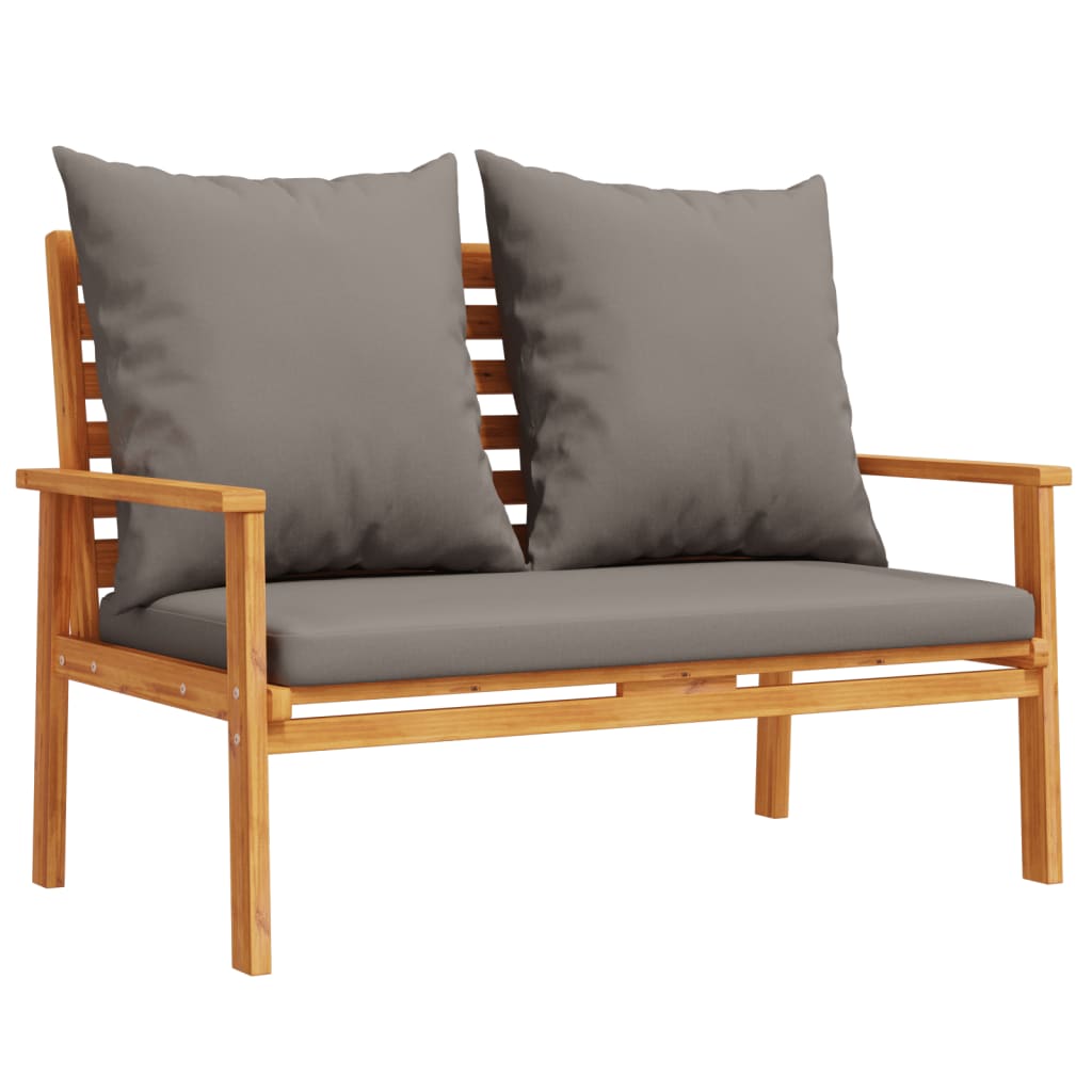 Garden Sofa Bench Dark grey Solid acacia wood 47.2 in long