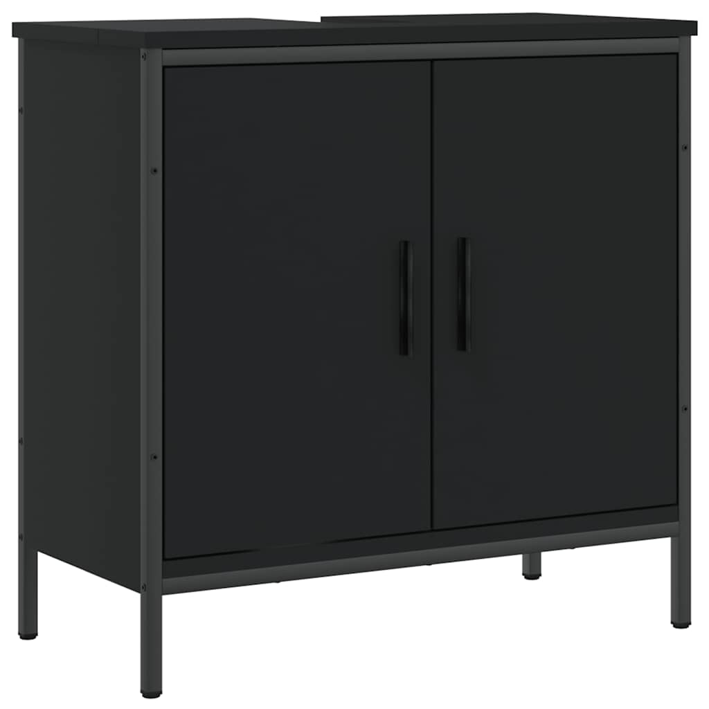 Bathroom Sink Cabinet Black Engineered wood Medium
