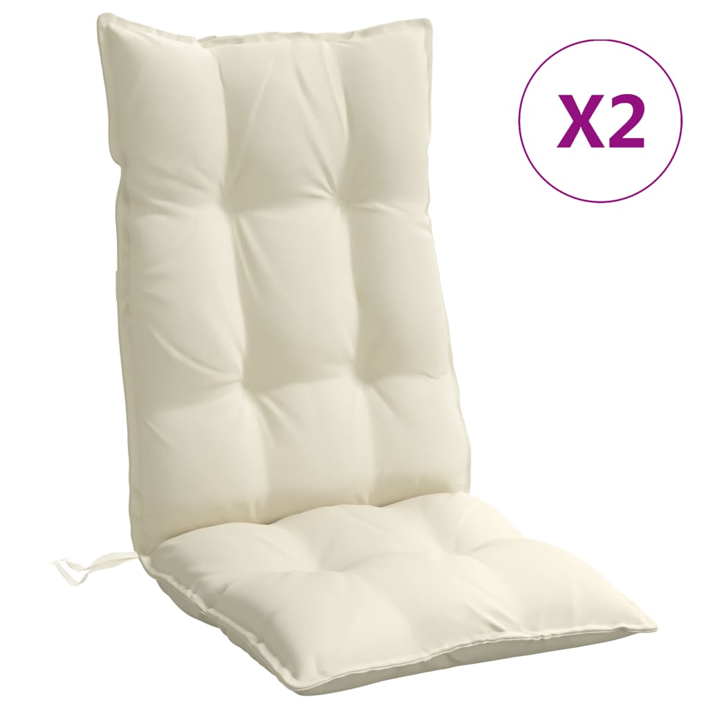 Highback Chair Cushion Set of 2 Cream