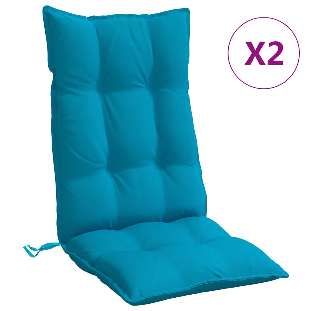 Highback Chair Cushion Set of 2 Light blue