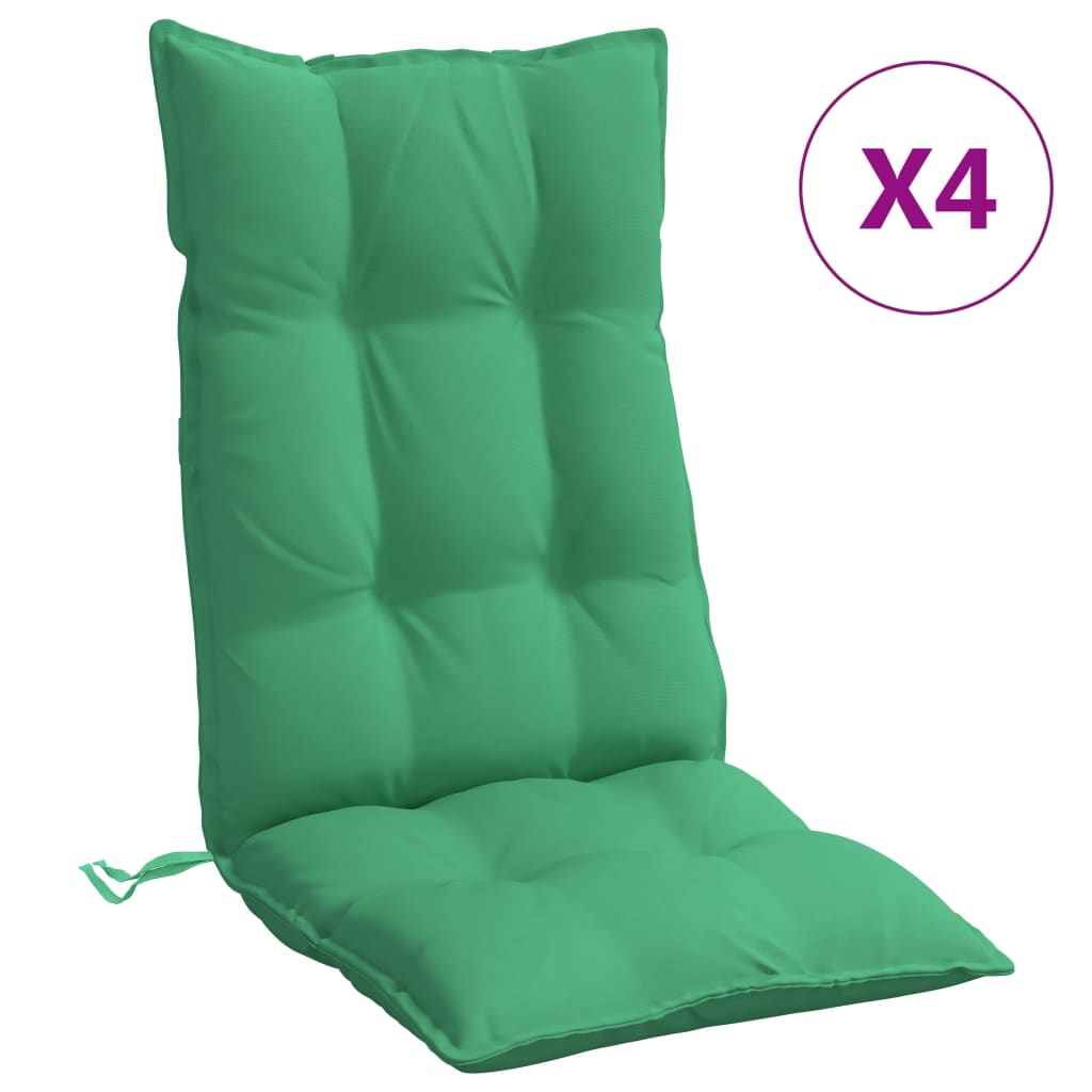 Highback Chair Cushion Set of 4 Green