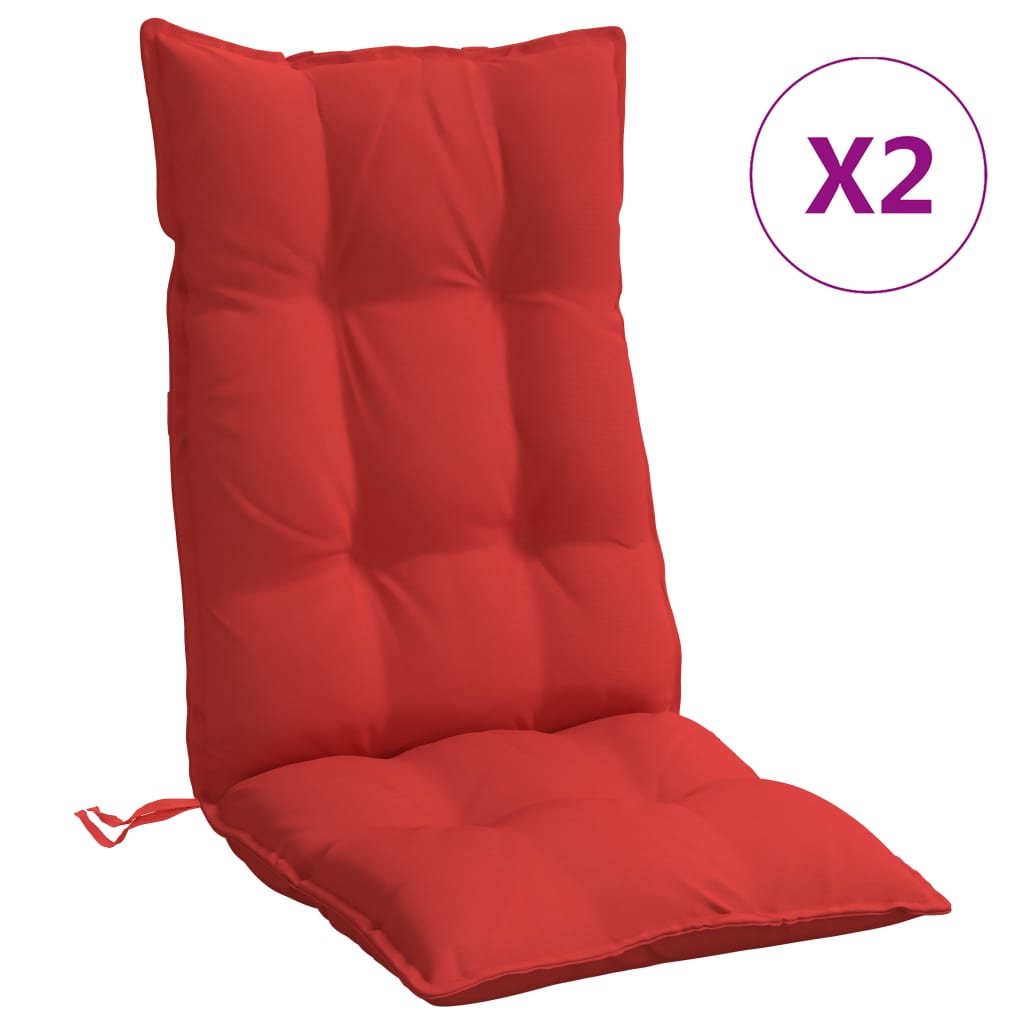 Highback Chair Cushion Set of 2 Red Oxford Fabric (100% Polyester)