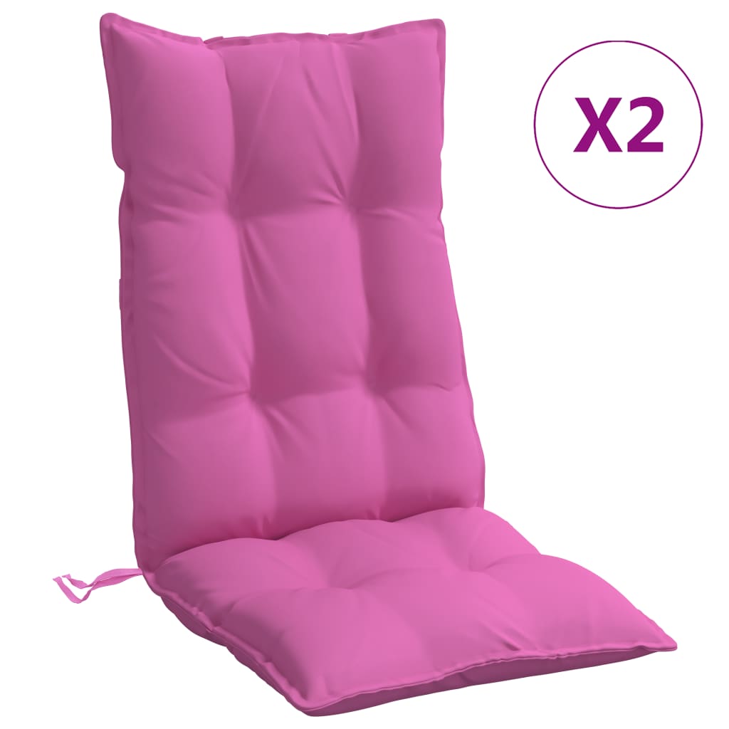 Highback Chair Cushion Set of 2 Pink Oxford fabric (100% polyester)