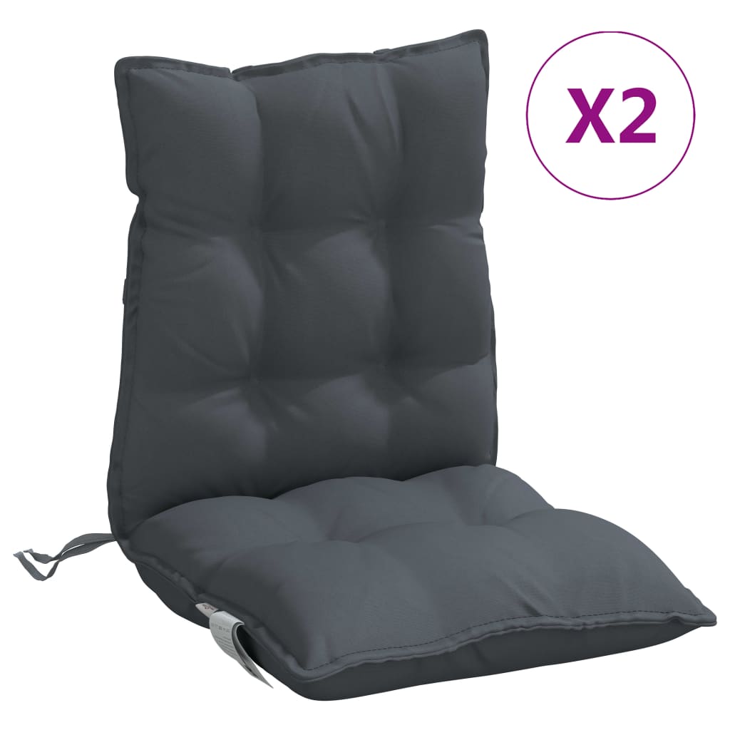 Lowback Chair Cushion Set of 2 Anthracite