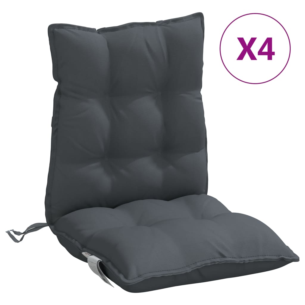 Lowback Chair Cushion Set of 4 Anthracite