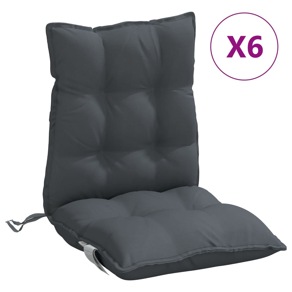 Lowback Chair Cushion Set of 6 Anthracite
