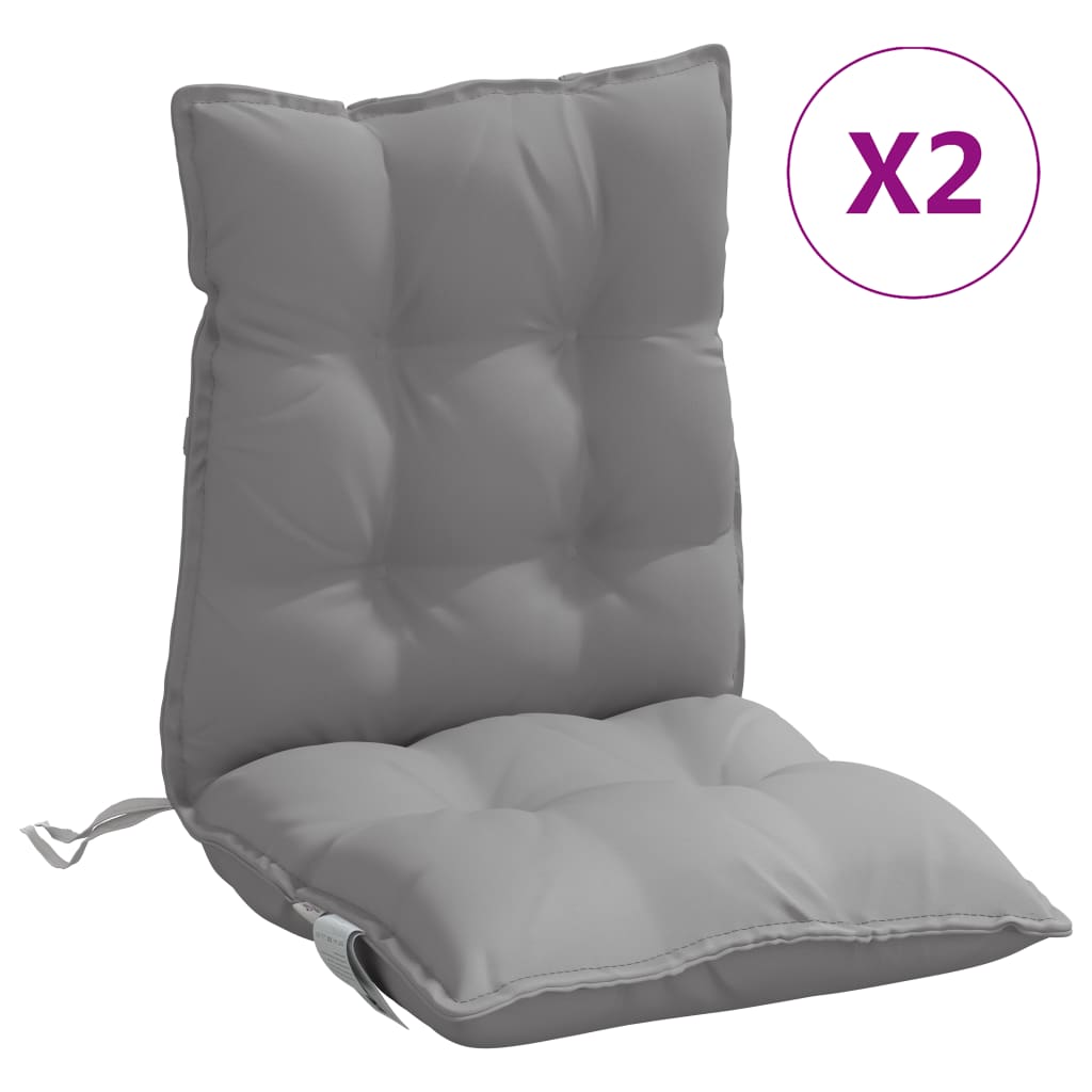 Lowback Chair Cushion Set of 2 Grey Oxford fabric (100% polyester)