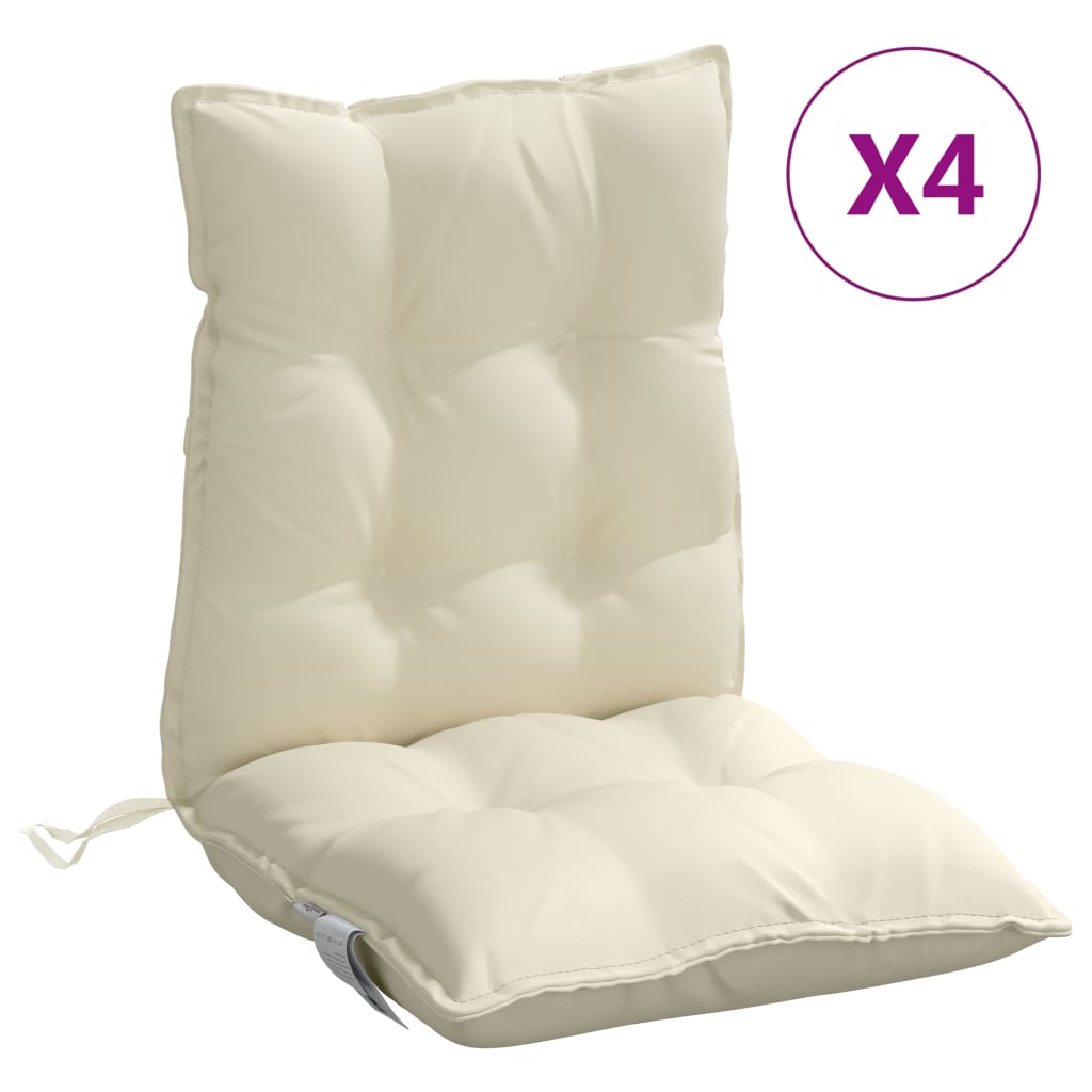 Lowback Chair Cushion Set of 4 Cream Oxford fabric (100% polyester)
