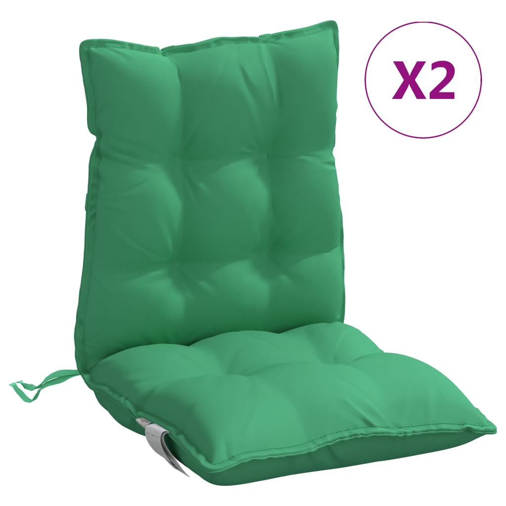Lowback Chair Cushion Set of 2 Green Oxford fabric (100% polyester)
