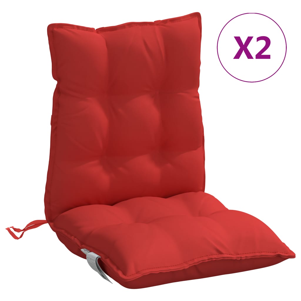 Lowback Chair Cushion Set of 2 Red Oxford fabric (100% polyester)