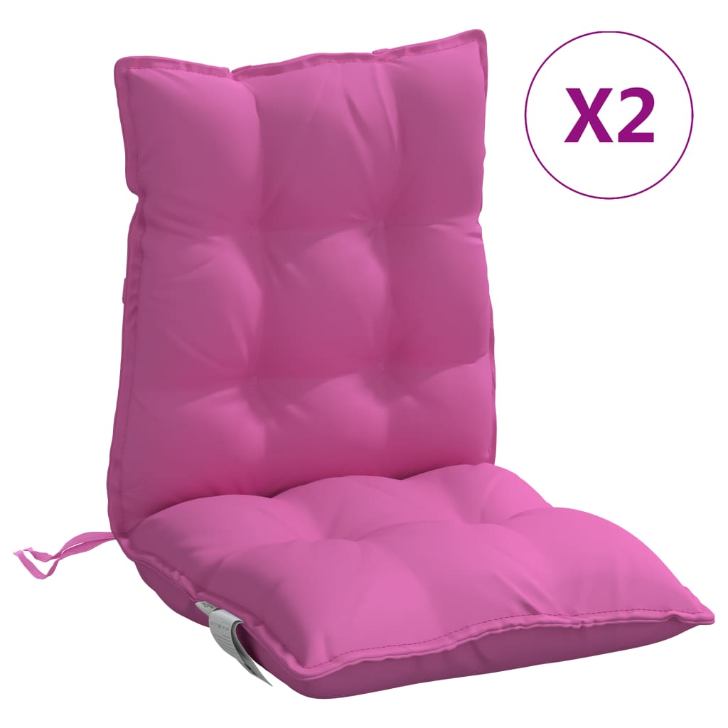 Lowback Chair Cushion Set of 2 Pink Oxford fabric (100% polyester)