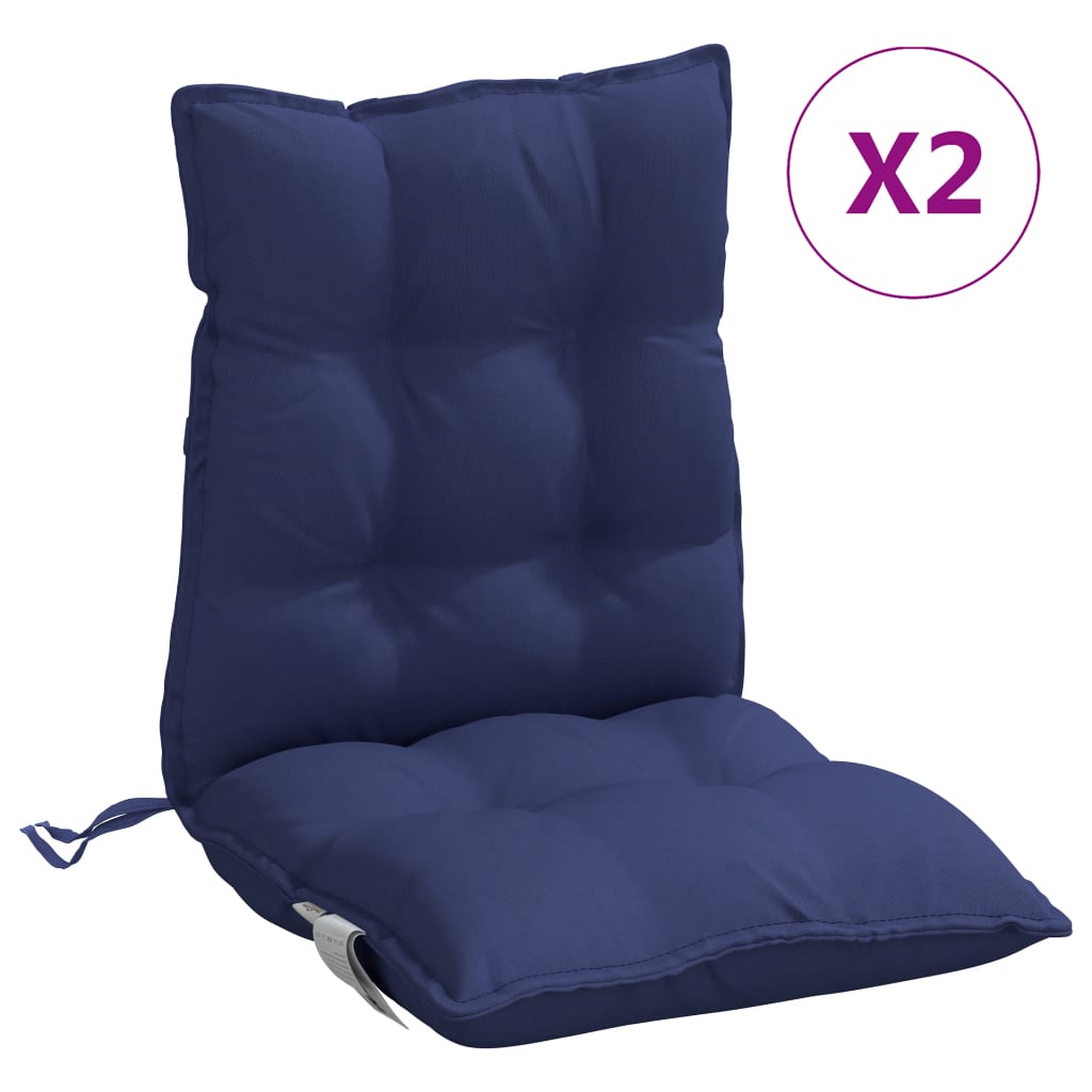 Lowback Chair Cushion Set of 2 Navy blue Oxford fabric
