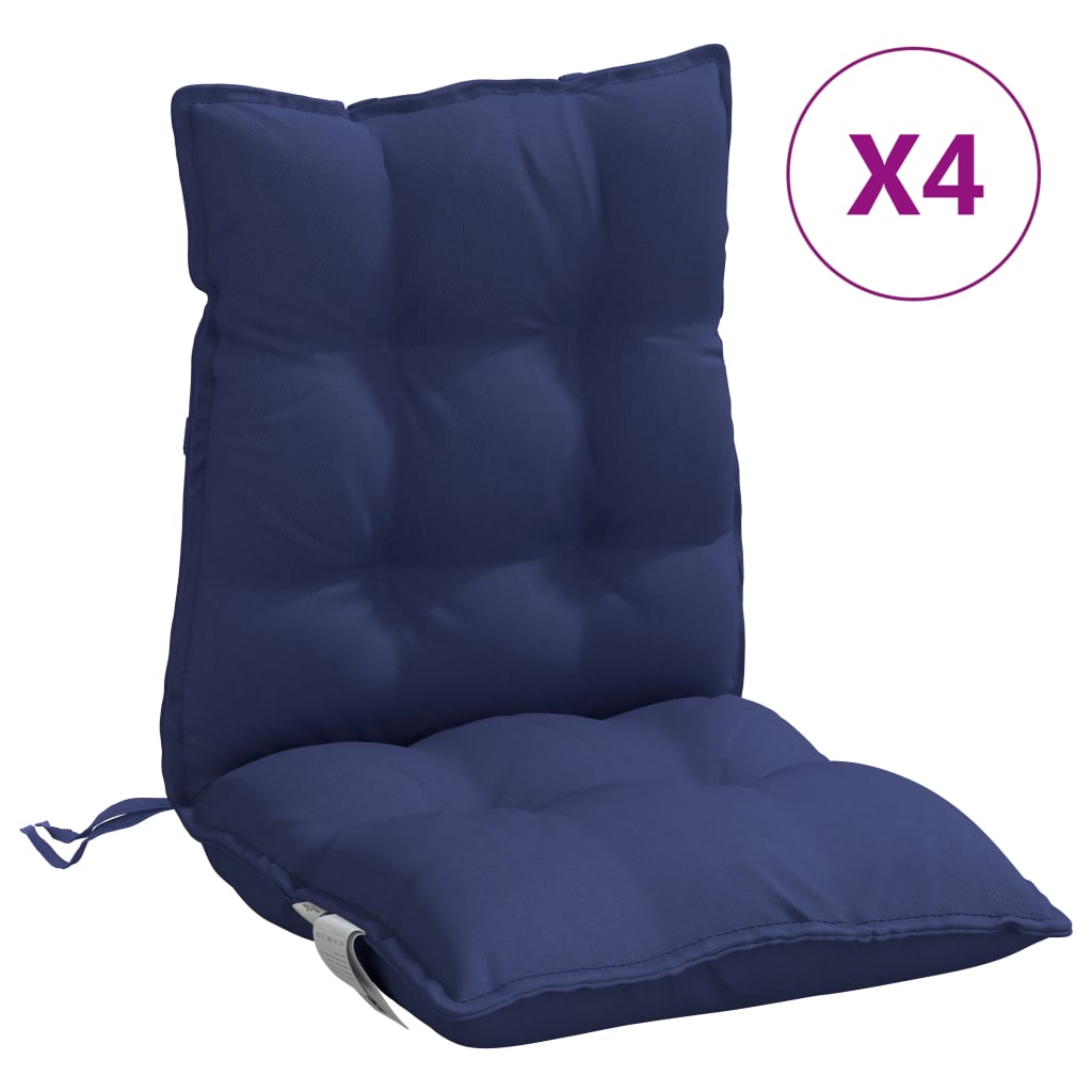 Lowback Chair Cushion Set of 4 Navy blue