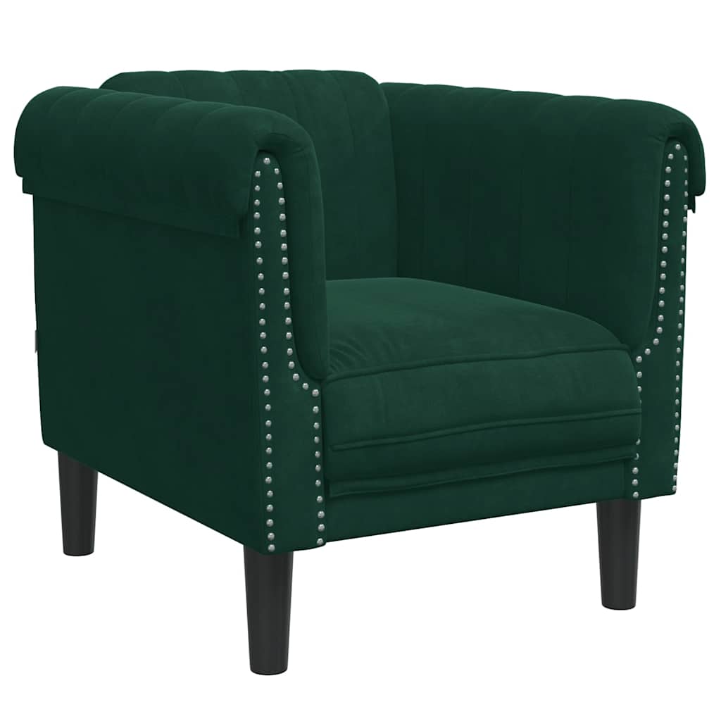 Sofa Chair Dark Green Velvet (100% polyester), plywood, solid wood