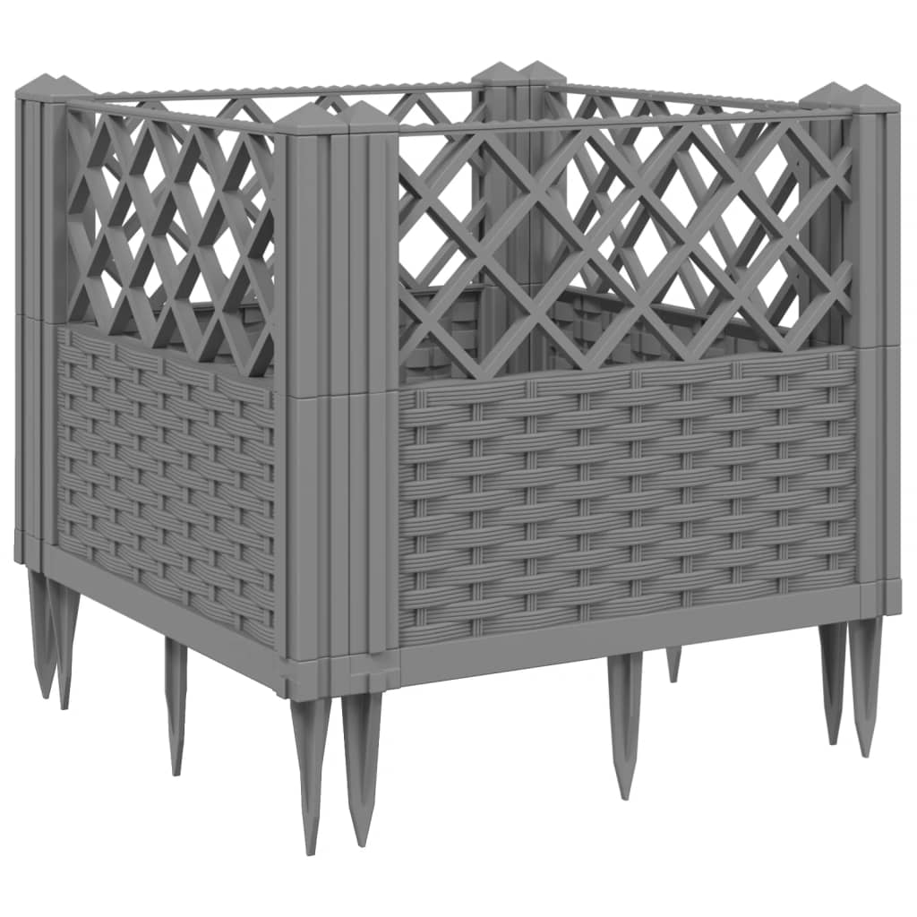 Garden Planter Light grey PP (polypropylene) 17.1 x 17.1 x 17.1 in