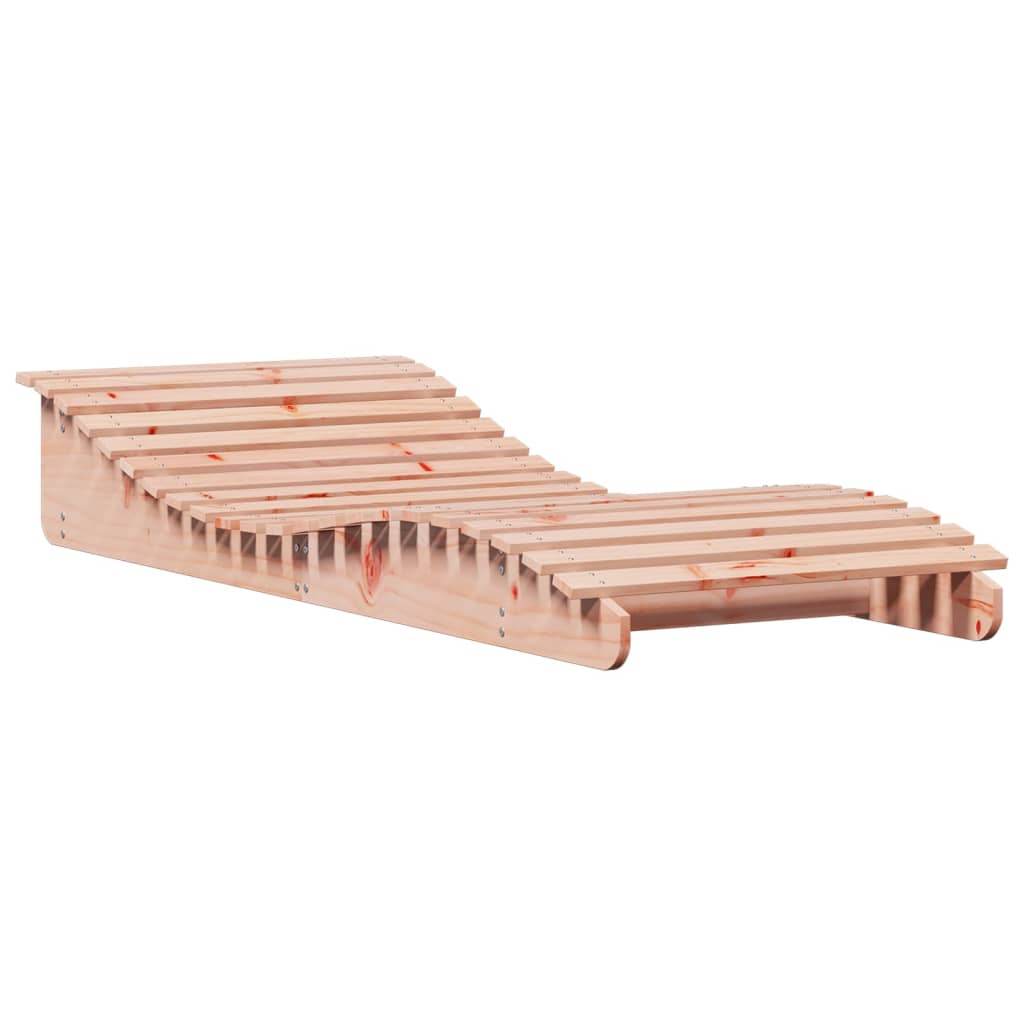 Sun Lounger Brown Solid Douglas wood Full-sized Foldable