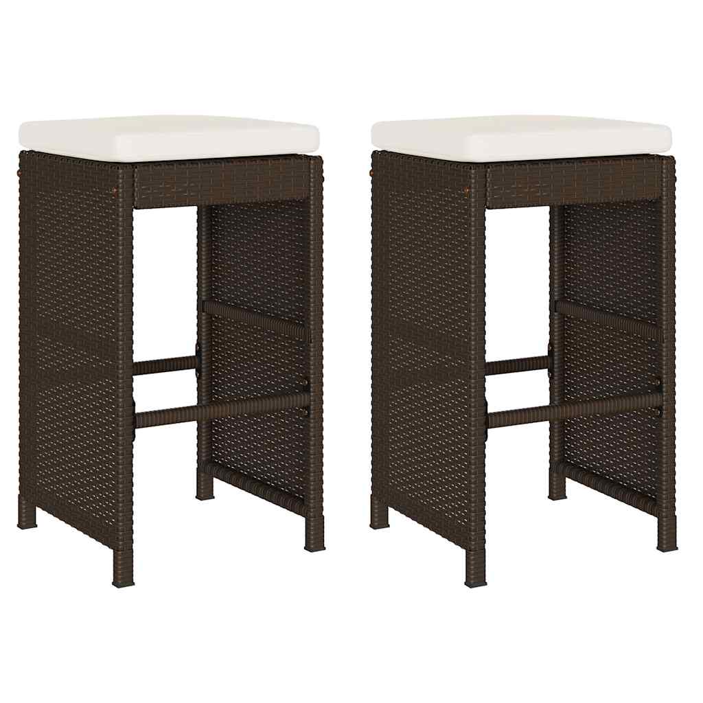 Garden Bar Stool Set of 2 Brown,Cream white