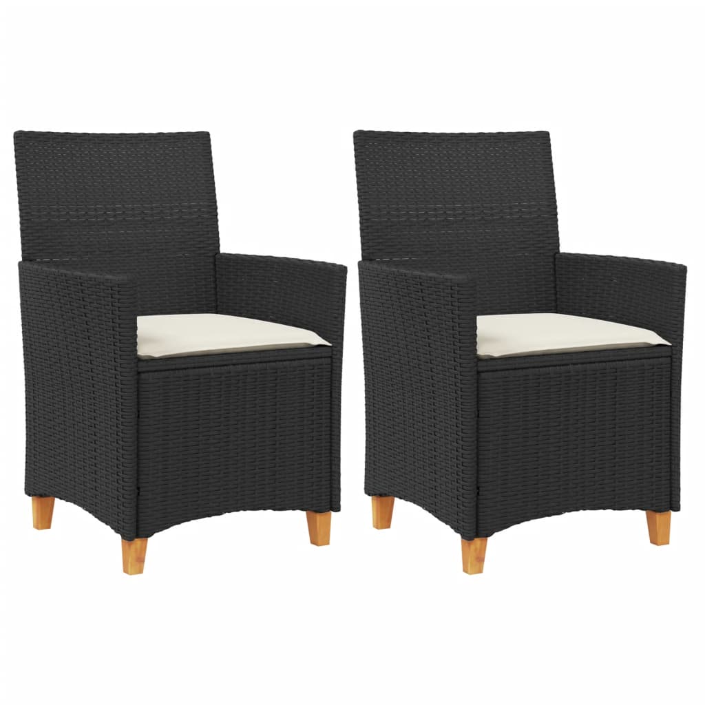 Garden Chair Black PE rattan Standard Removable Covers