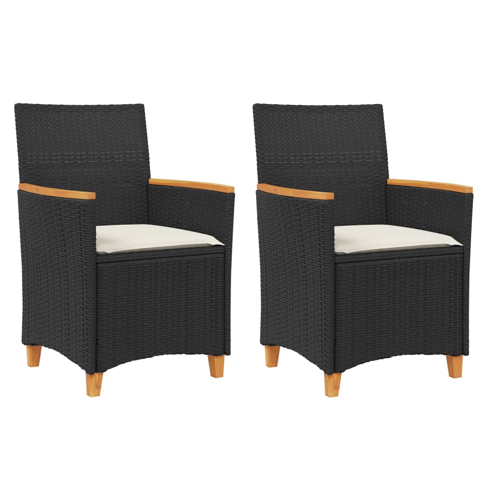 Garden Chair Black, Cream White