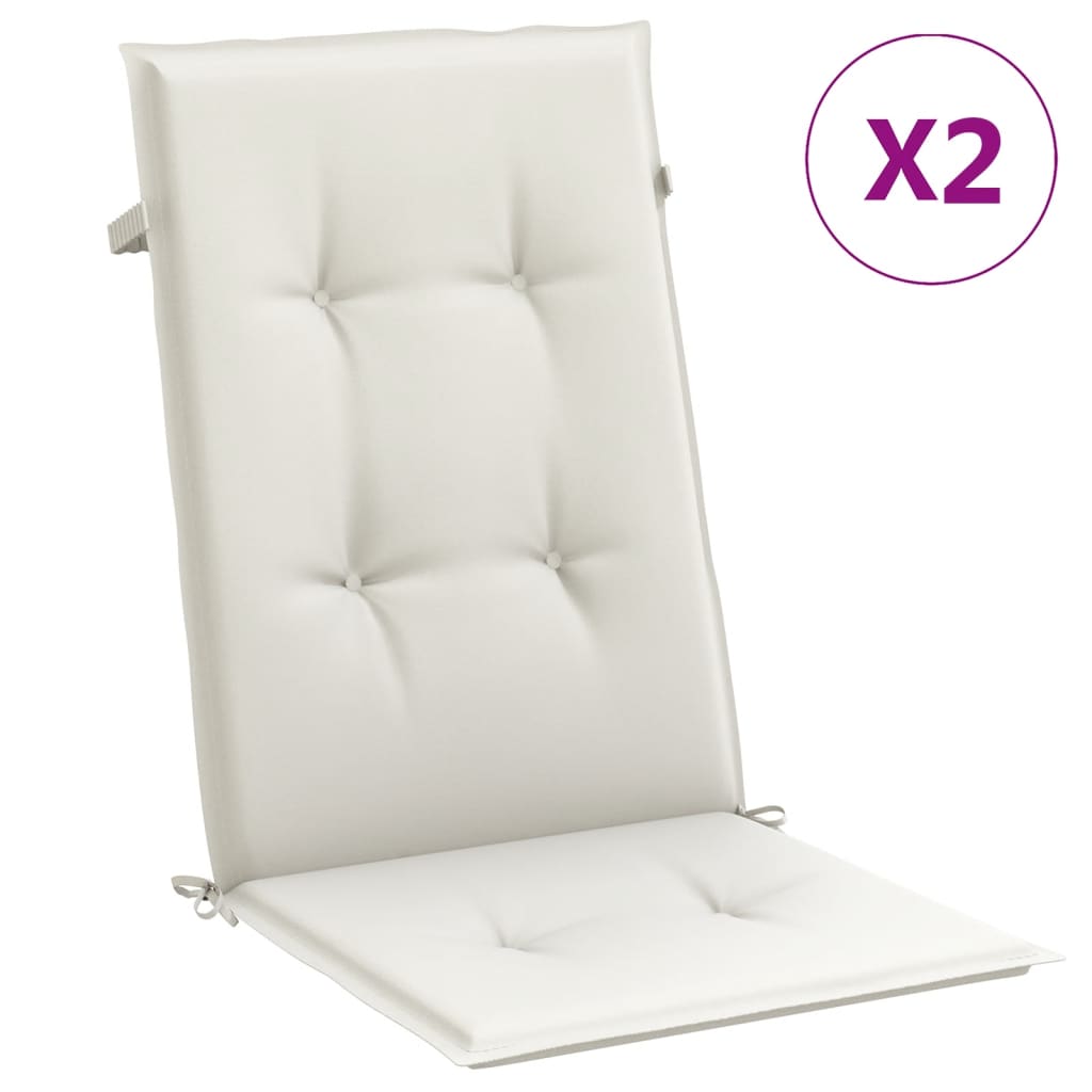 Highback Chair Cushion Set of 2 Melange cream