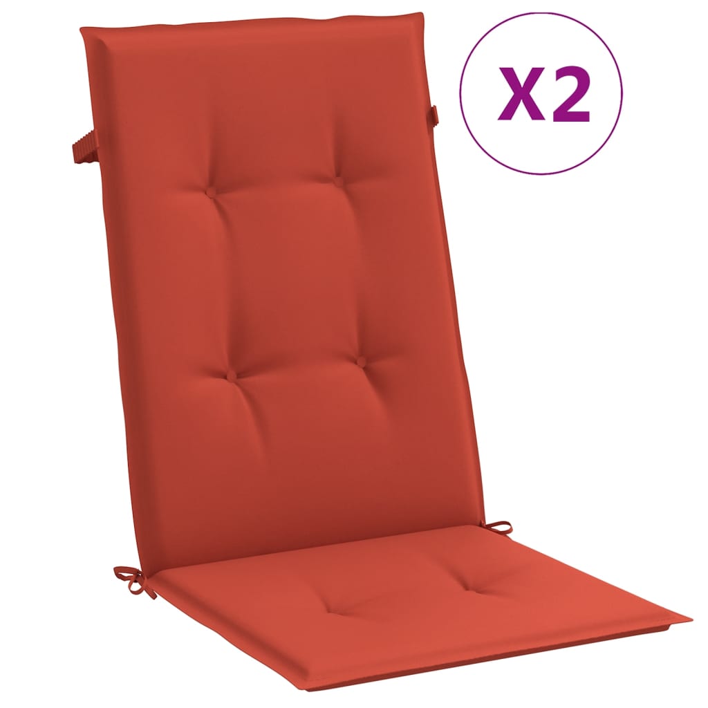 Highback Chair Cushion Set of 2 Melange Red