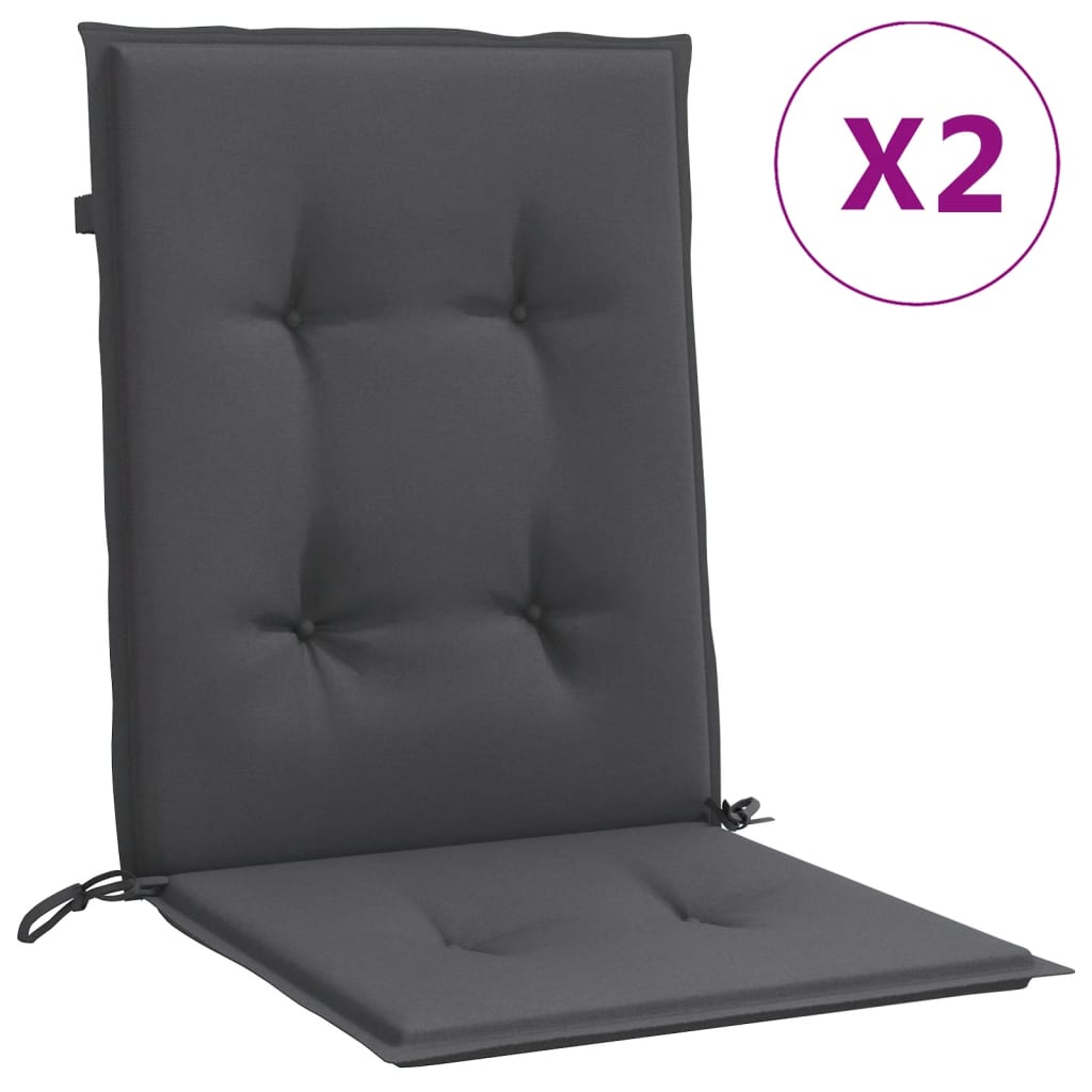 Lowback Chair Cushion Set of 2 Melange Anthracite