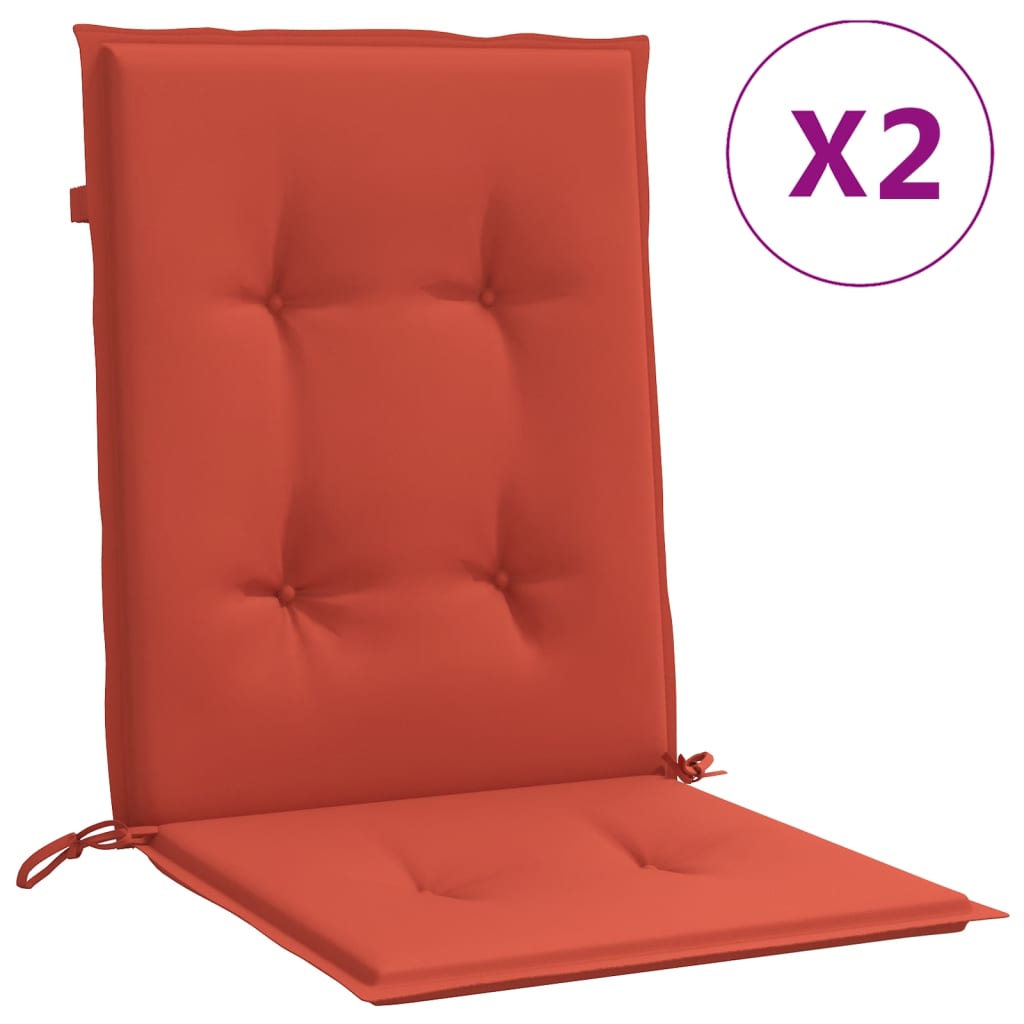 Lowback Chair Cushion Set of 2 Melange Red 100% Polyester