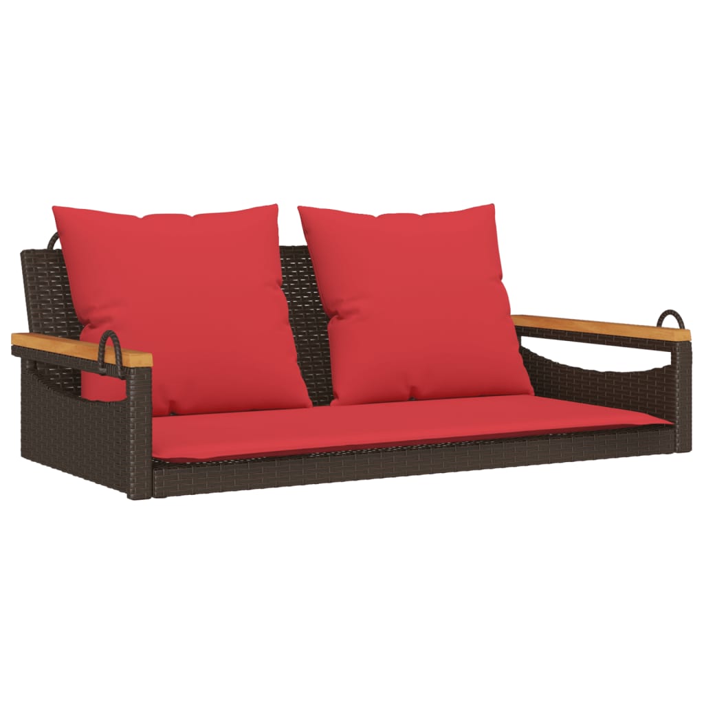 Patio Swing Bench Brown, Red
