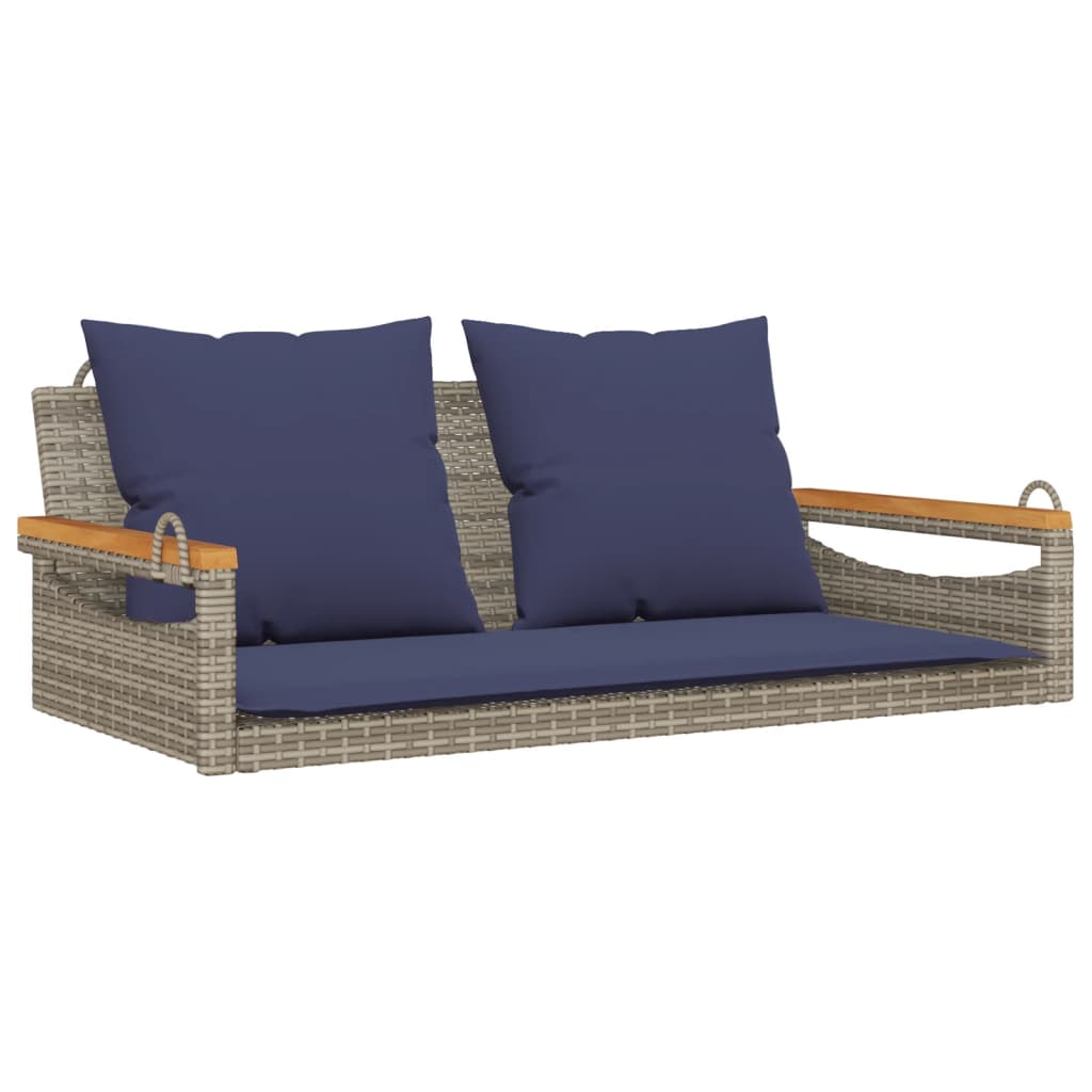 Patio Swing Bench Gray, Navy Blue PE Rattan 2 Seater Seats Many