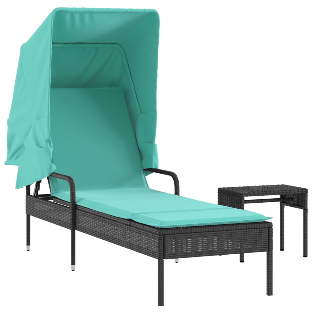 Patio Sun Lounger Black
