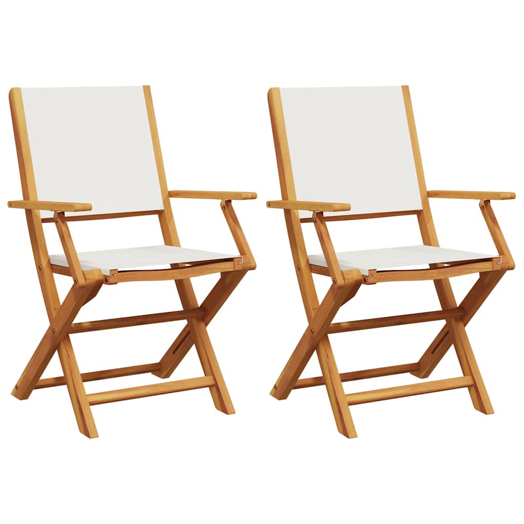 Garden Chair Set of 2 Cream White
