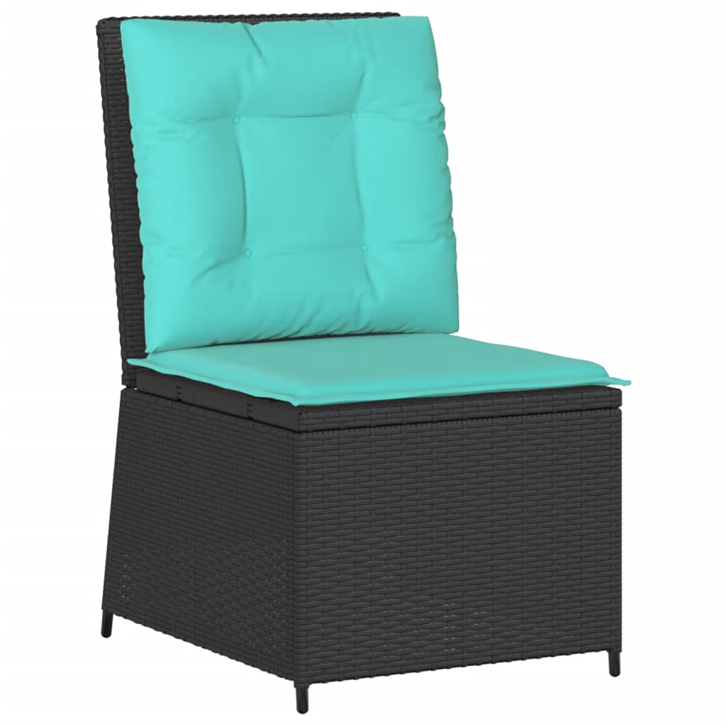Reclining Patio Sofa Black, Turquoise