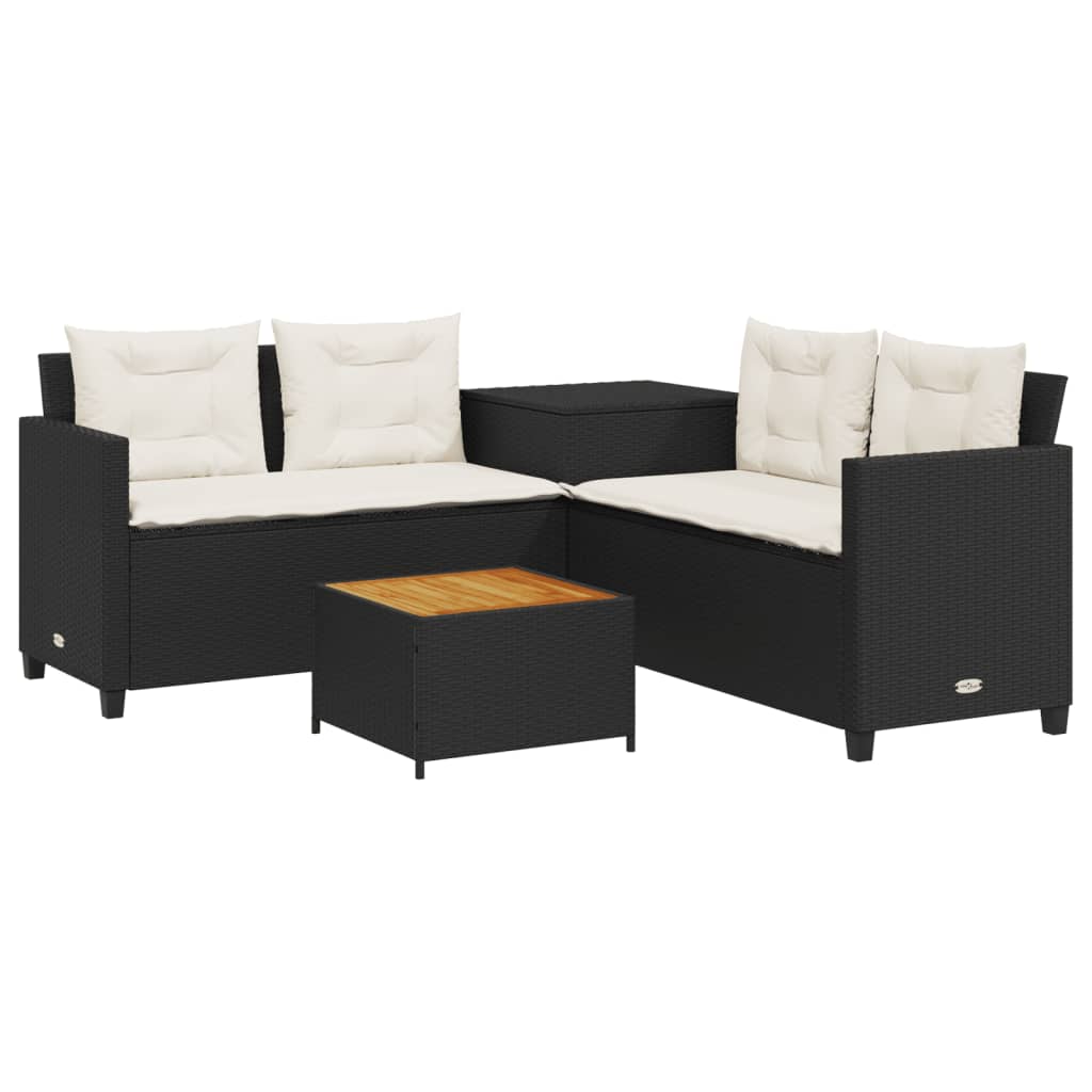 Patio Sofa Black, Cream white