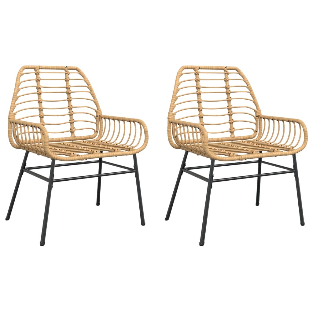 Garden Chair Brown PE rattan Medium Durable Garden Chair