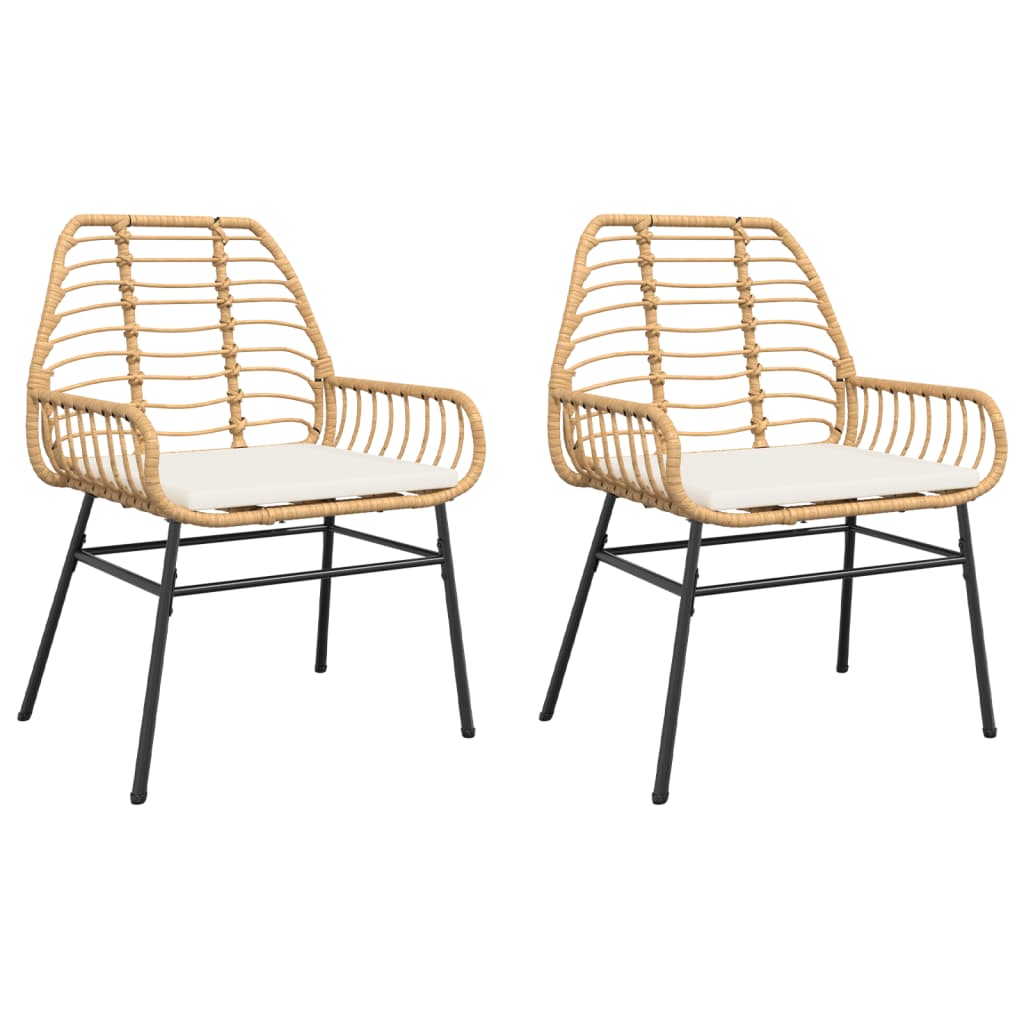 Garden Chair Brown PE rattan Medium Removable Covers