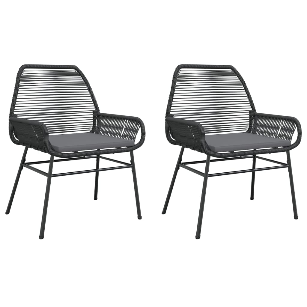 Garden Chair Black PE rattan Medium UV-resistant materials