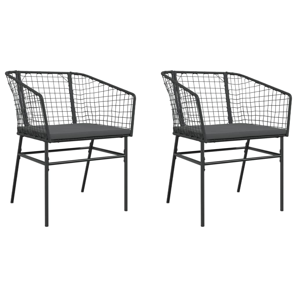 Garden Chair Black Poly Rattan UV-resistant materials